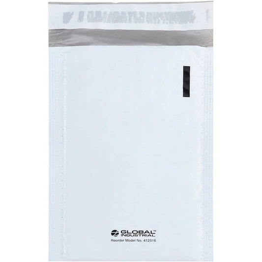 #000 Bubble Lined Poly Mailers, 4W x 8L, White, 500PK