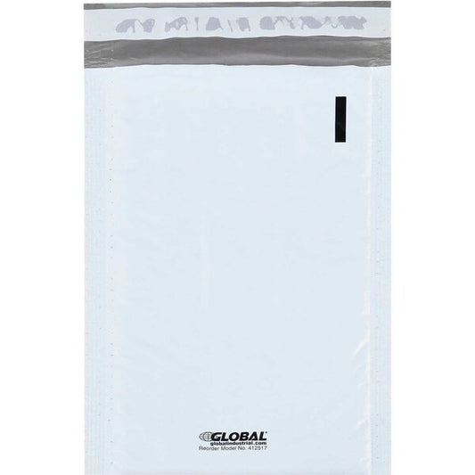 #00 Bubble Lined Poly Mailers, 5W x 10L, White, 250PK