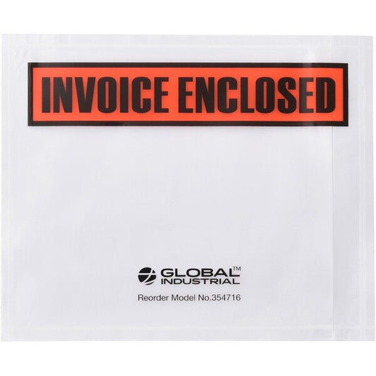 Panel Face Envelopes, Invoice Enclosed, 4-1/2L x 5-1/2W, Orange, 1000PK