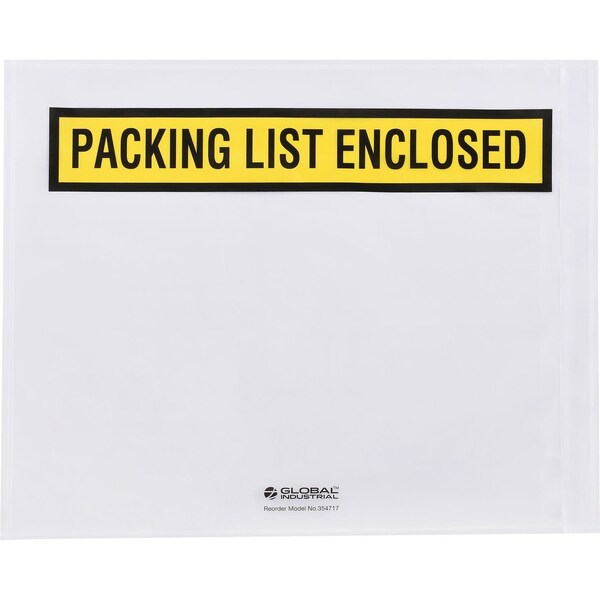 Panel Face Envelopes, Packing List Enclosed, 12L x 10W, Yellow, 500PK