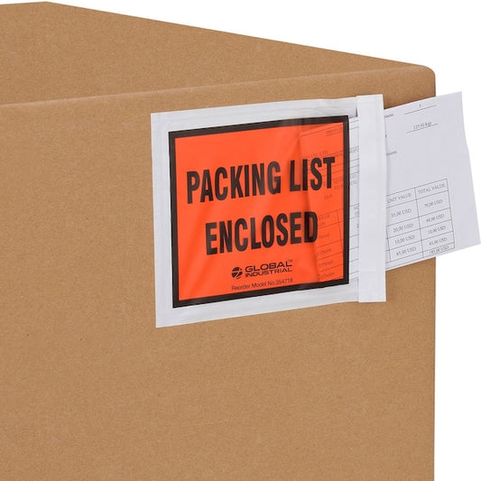 Full Face Envelopes, Packing List Enclosed, 5-1/2Wx4-1/2L, Orange, 500PK