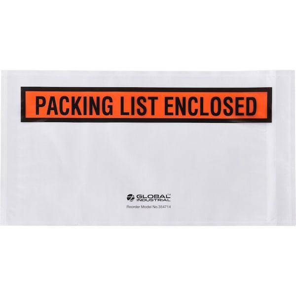 Panel Face Envelopes, Packing List Enclosed, 5-1/2Wx10L, Orange, 1000PK