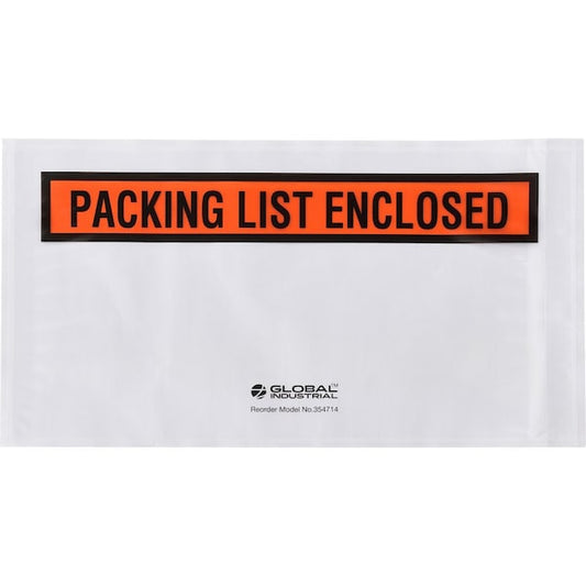 Panel Face Envelopes, Packing List Enclosed, 5-1/2Wx10L, Orange, 1000PK
