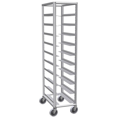 1-Column Mail Tray Caddie, Holds 10 Trays, Adjustable 3.5" Wide Supports