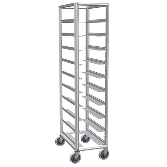 1-Column Mail Tray Caddie, Holds 10 Trays, Adjustable 3.5" Wide Supports
