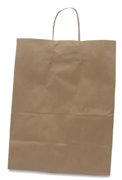 Kraft Paper Bags, Natural Kraft Flat Handles, 13" x 7" x 17", Natural, PK250