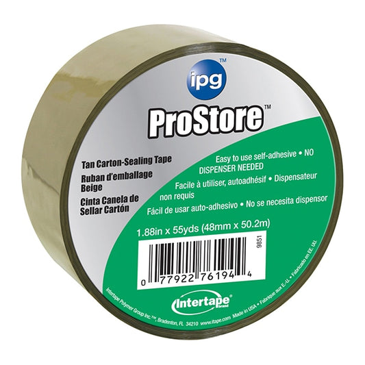 1.88" x 55 Yds Tan Moving Tape Box & Carton Sealing Tape Tan