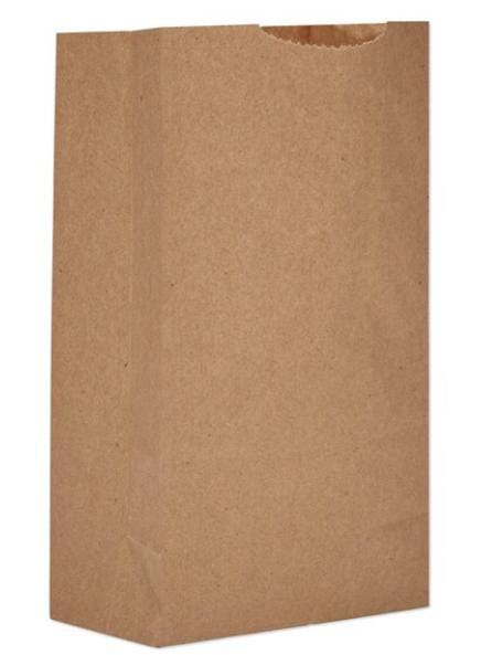 Paper Bags, 30 lbs Cap., #3, 4.75"w x 2.94"d x 8.56"h, Kraft, PK500