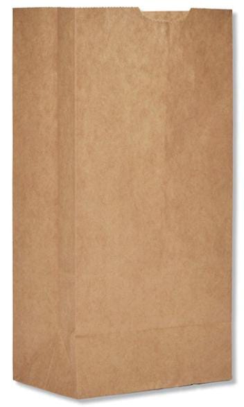 Paper Bags, 30 lbs Cap., #4, 5"w x 3.33"d x 9.75"h, Kraft, PK500