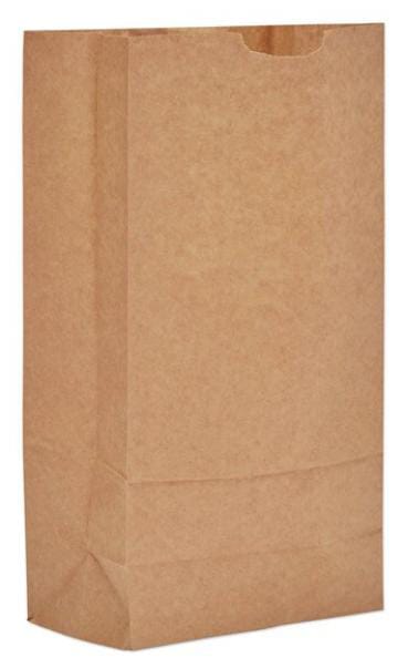 Paper Bags, 35 lbs Cap., #10, 6.31"w x 4.19"d x 13.38"h, Kraft, PK500