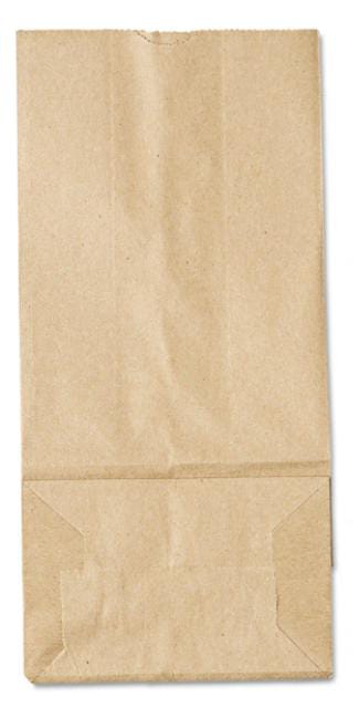 Paper Bags, 35 lbs Cap., #5, 5.25"w x 3.44"d x 10.94"h, Kraft, PK500