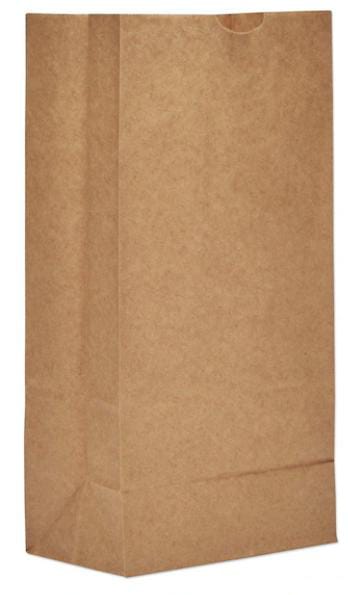 Paper Bags, 35 lbs Cap., #8, 6.13"w x 4.17"d x 12.44"h, Kraft, PK500