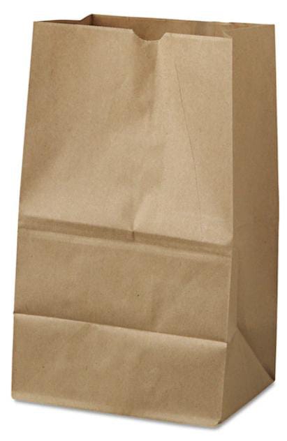 Paper Bags, 40 lbs Cap, #20 Squat, 8.25"Wx5.94"Dx13.38"H, Kraft, PK500