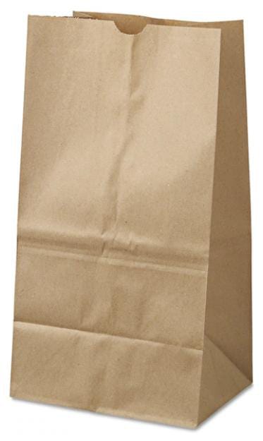 Paper Bags, 40 lbs Cap, #25 Squat, 8.25"Wx6.13"Dx15.88"H, Kraft, PK500