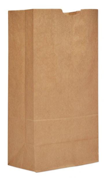 Paper Bags, 57 lbs Cap., #20, 8.25"w x 5.94"d x 16.13"h, Kraft, PK500