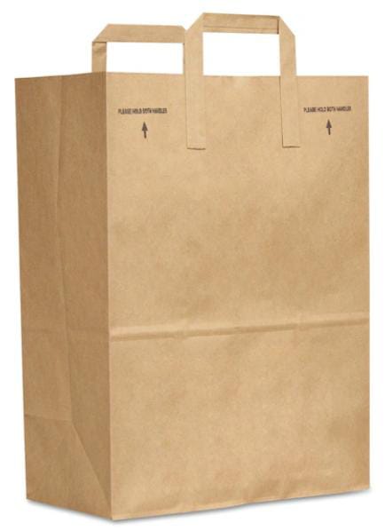 Paper Bags, 70 lbs Cap., 1/6 BBL, 12"w x 7"d x 17"h, Kraft, PK300