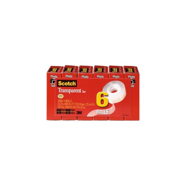 Tape, Rl, Trans, 34X1000, 6PK