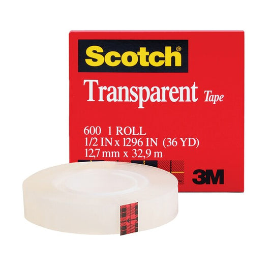 Tape, Roll, Transp, 1/2 InchX1296 Inch