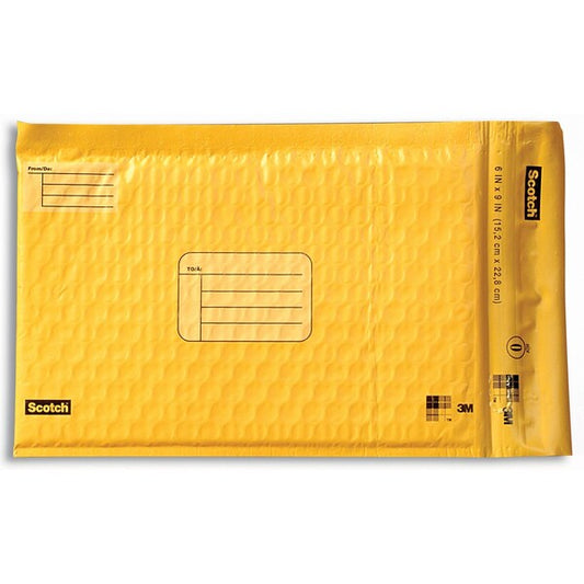 Scotch Poly Bubble Mailer 6x9, 4PK