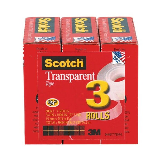 TRANSPRNT TAPE 1000X3/4 in.