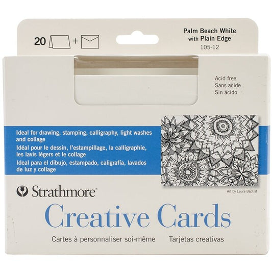 Cards & Envelopes 5 in. x 6.875 in.-Palm Beach White W/Plain Edge, 20PK