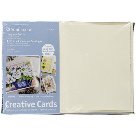 Cards & Envelopes 5 in. x 6.875 in.g-Ivory W/Deckle, 100PK