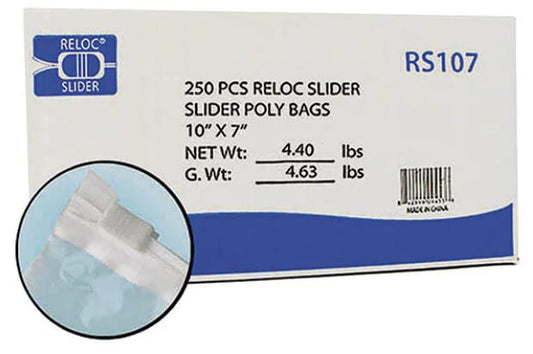 Reclosable Poly Bag 2.7-MIL, 10"x 7", With Slider Closure