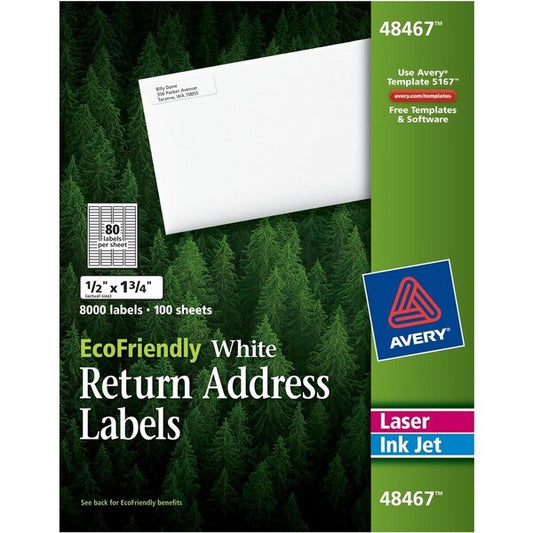 Label, Rcycld, 1/2X1.75,8000 80PK