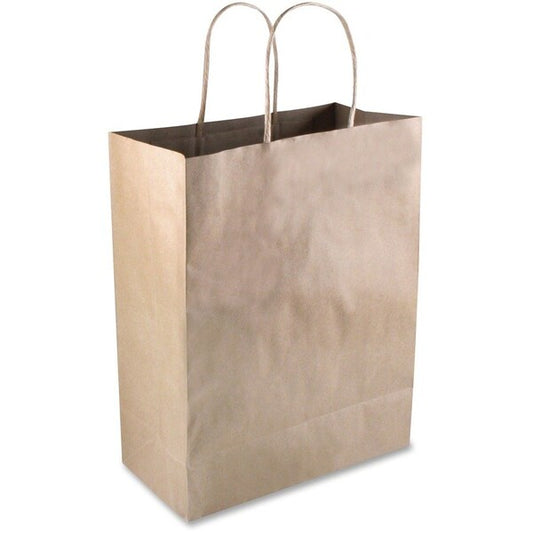 Paper Shopping Bag, 13"x10", 50/BX, Brown PK