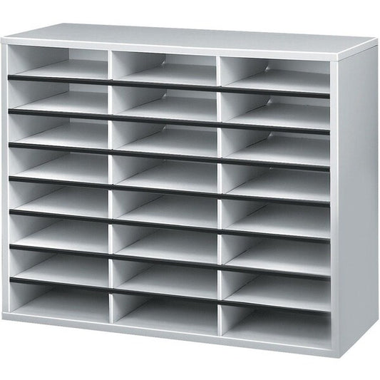 Organizer, 24 Letter Slots, 29"x11-7/8"x23-7/16", Gray