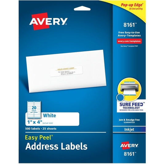 Label, Ezpeel, Inkjt, 1X4, We 500PK