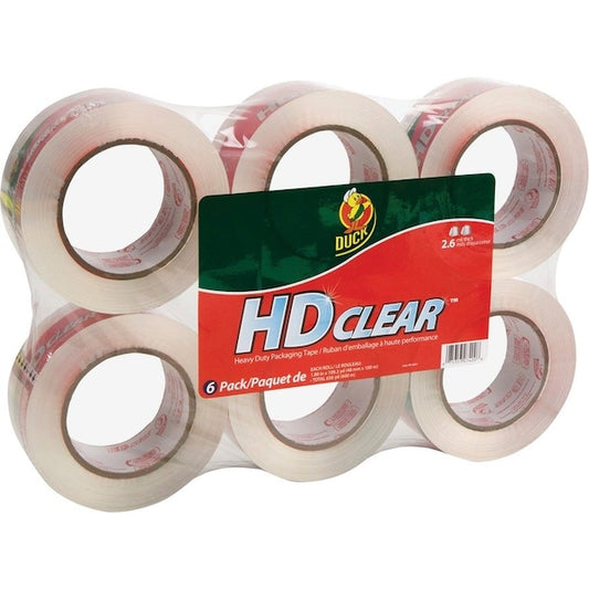 Packaging Tape, 1.88x109.3yds, 2.6mil, Clear 6PK