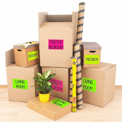 Label, Ship, Neon, 5.5X8.5, Grn 2PK