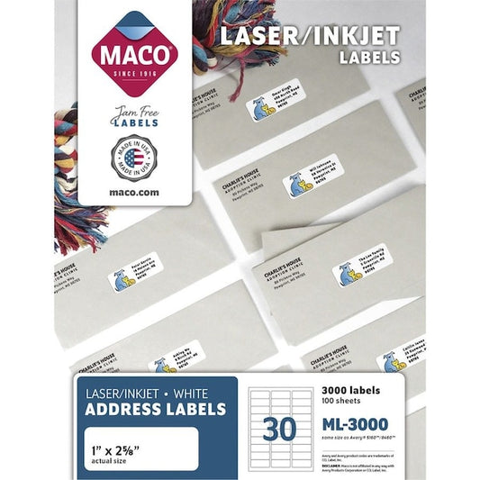 Label, Lsr, 1X2-5/8, We Pk