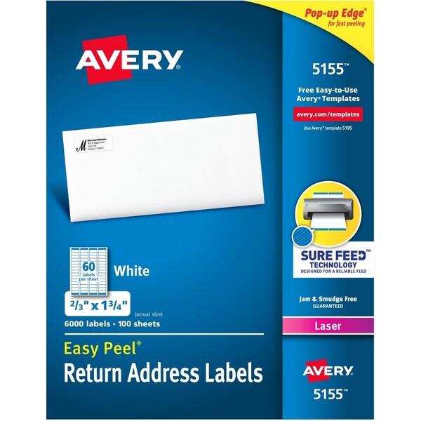 Label, Ezpeel, Lsr, 2/3X1.75 6000PK