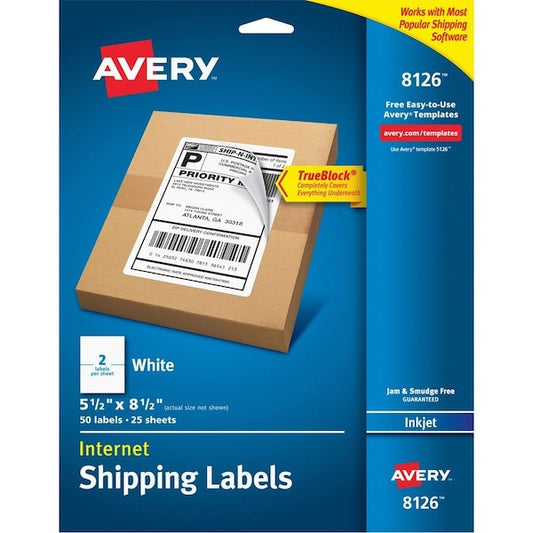 Label, Inkjt, Ship, 5.5X8.5, 50 5PK