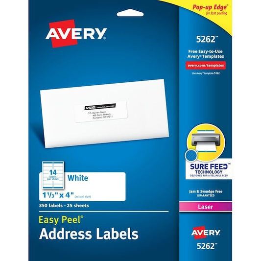 Label, Ezpeel, Lsr, 1.3X4, We 350PK