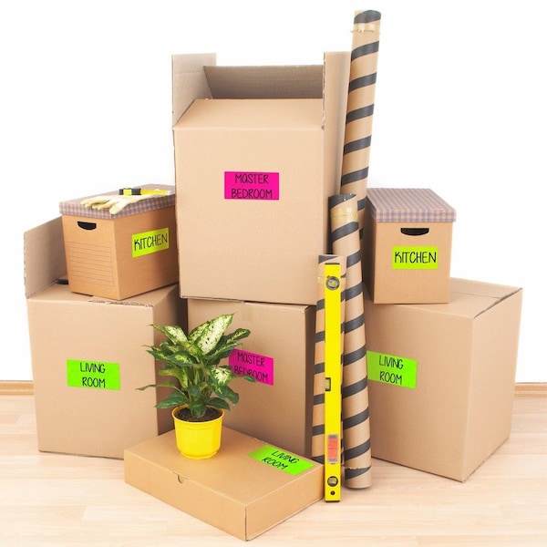 Label, Neon, Perm, 2X4, Ast 150PK