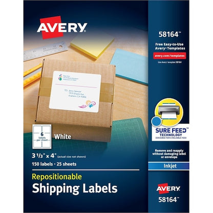 Label, Removable, Inkjt, Shpng 150PK