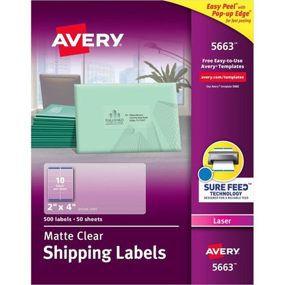 Label, Ezpeel, Laser, 2X4, Clr 500PK