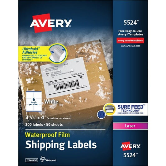 Label, Wthrprf, Shpng, 3.3X4 300PK
