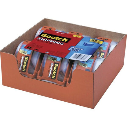 Packing Tape, w/ Dispenser, 2"x22.2 Yds', 6 Rolls/PK, Clear 6PK