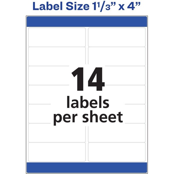 Label, Ezpeel, Inkjt, 1.3X4, We 1400PK