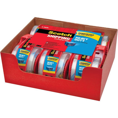 Packing Tape, w/ Dispenser, 2"x22.2 Yds', 6 Rolls/PK, Clear 6PK