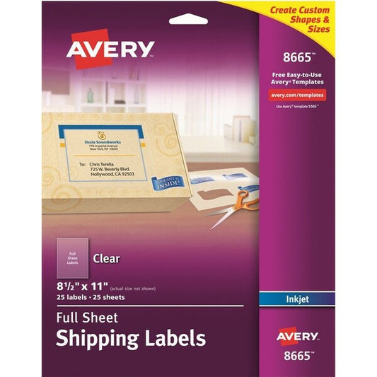 Label, Ezpeel, Inkjt, 8.5X11 25PK