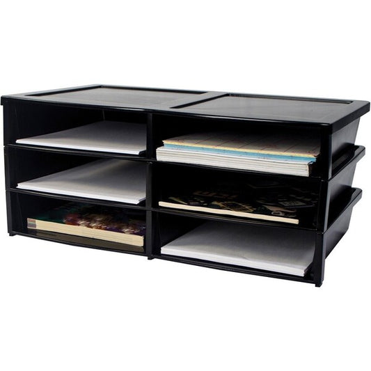 Literature Organizer, 13-3/5"Wx20-1/2"Lx8-7/10"H, Black