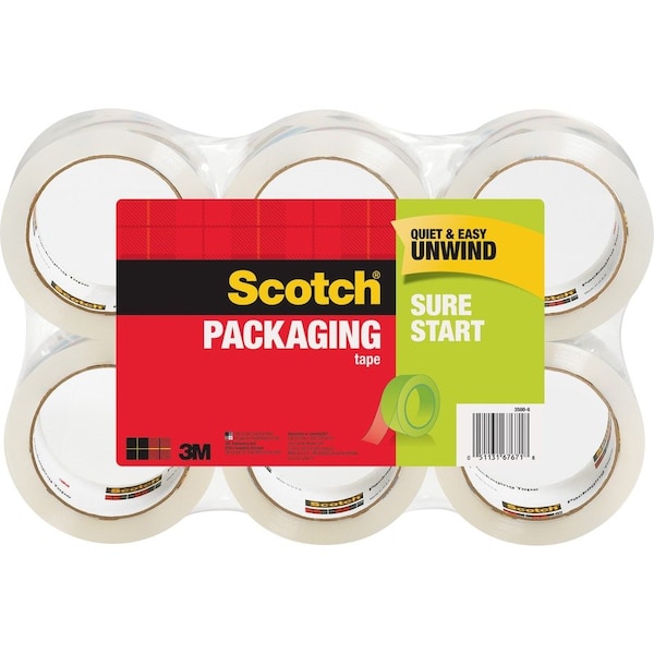 Packaging Tape, 1-7/8"x54.6 Yds., 6 Rolls/PK, CL 6PK