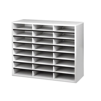 Organizer, 24 Letter Slots, 29"x11-7/8"x23-7/16", Gray