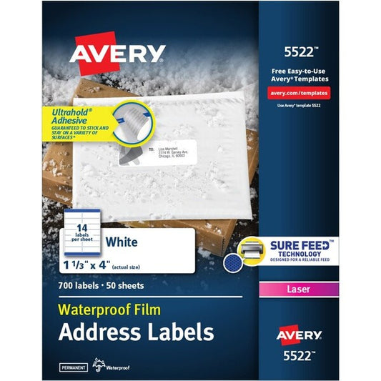 Label, Wthrprf, Address, 1.3X4 700PK