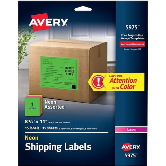 Label, Lsr, 8.5""X11"", Fl 15PK